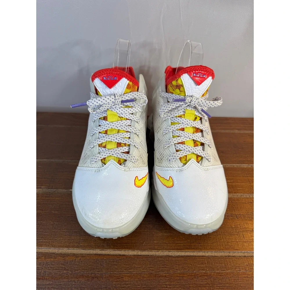 Nike LeBron 19 Low Magic Fruity Pebbles Basketball Shoes Youth 4 DQ8344 White‎